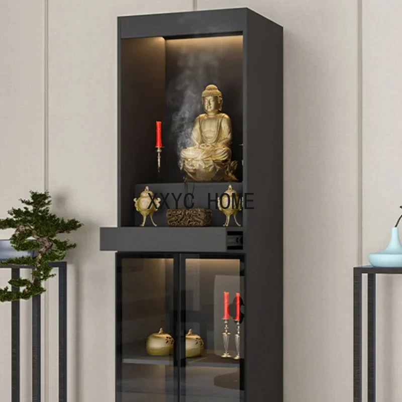 

Home Modern Style Double Door Clothes Closet Buddha Cabinet Altar Bodhisattva Worship Table