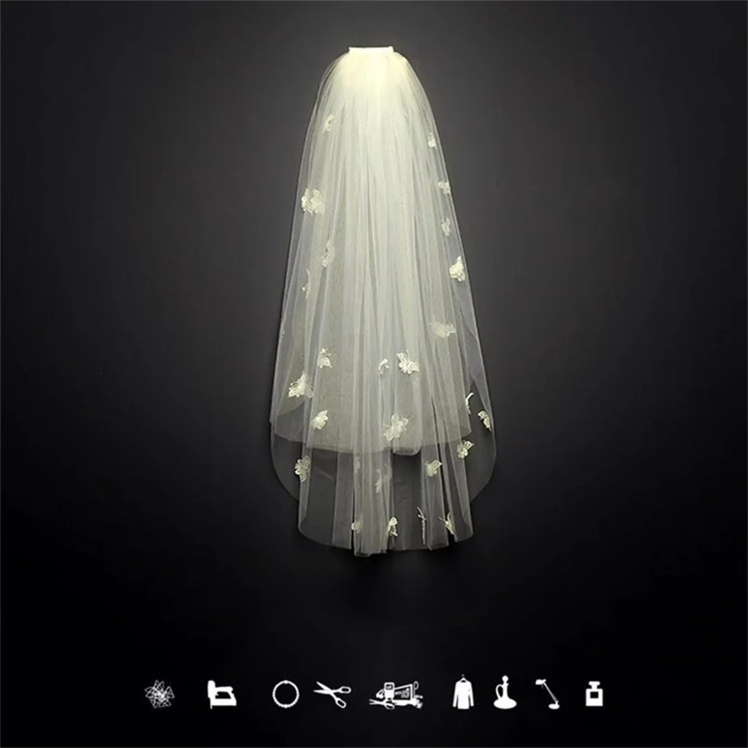 

Veil bride main wedding dress headdress high-end sense wedding proposal certificate photo props white French white yarn