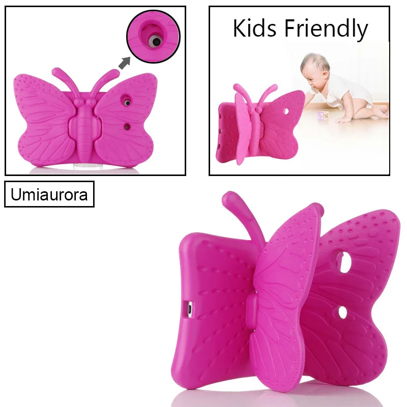Borboleta Case Eva à Prova de Choque para Ipad 10.2 Polegadas 2023 Mini 10.9 Pro 11 9.7 ar 2023 Crianças Tablet Capa 7th 8th 9th 3d