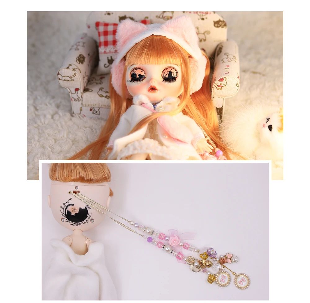 Neo Blythe Doll Dress with Coat, Kitty Headdress & Bag 3