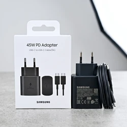 High - Speed 45W USB - C Charger with EU Adapter and Cable - Box 45W EU set (For samsung 45W)
