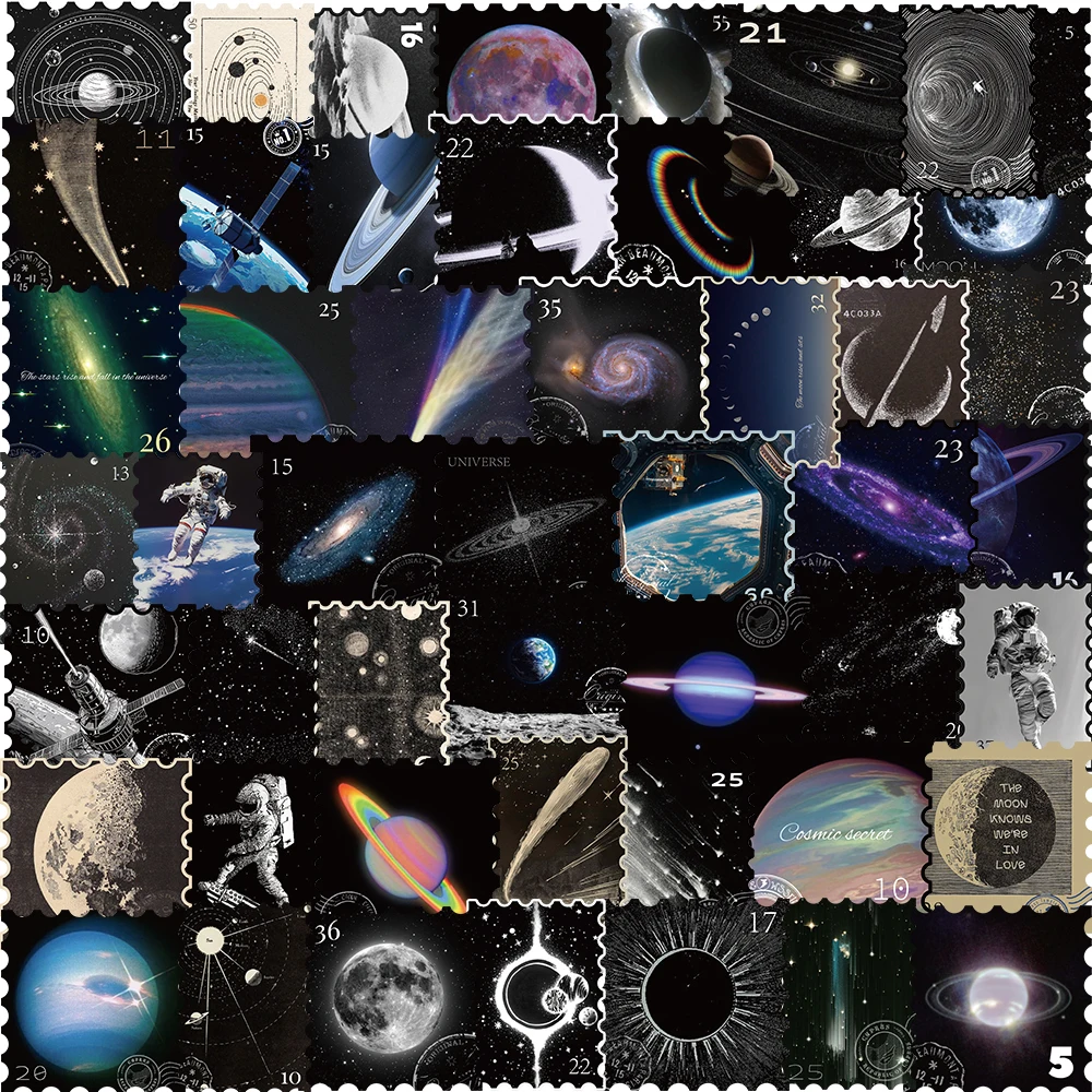 50 stücke Mysterious Universe Planet Aufkleber DIY Dekoration Für Motorrad Laptop Telefon Koffer Fahrrad Coole Cartoon Aufkleber Spielzeug