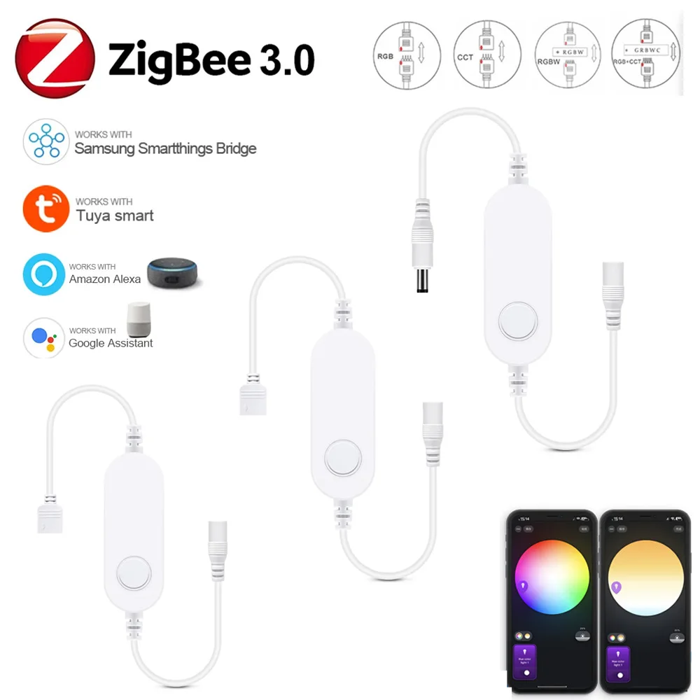 Zigbee 3.0 Smart LED Controller DC5V 12V 24V Dimmer Single color CCT RGB RGBW RGBCCT LED Strip for Alexa SmartThings zigbee2mqtt