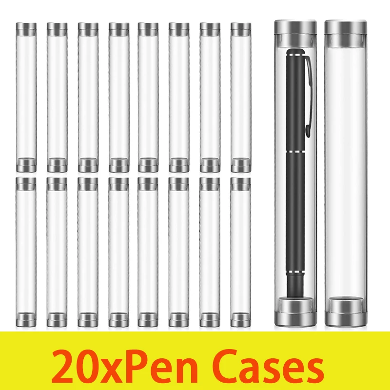 

20Pcs Clear Pencil Case Plastic Storage Boxes Plastic Containers Pen Display Case Fountain Pen Case Pencil Transparent