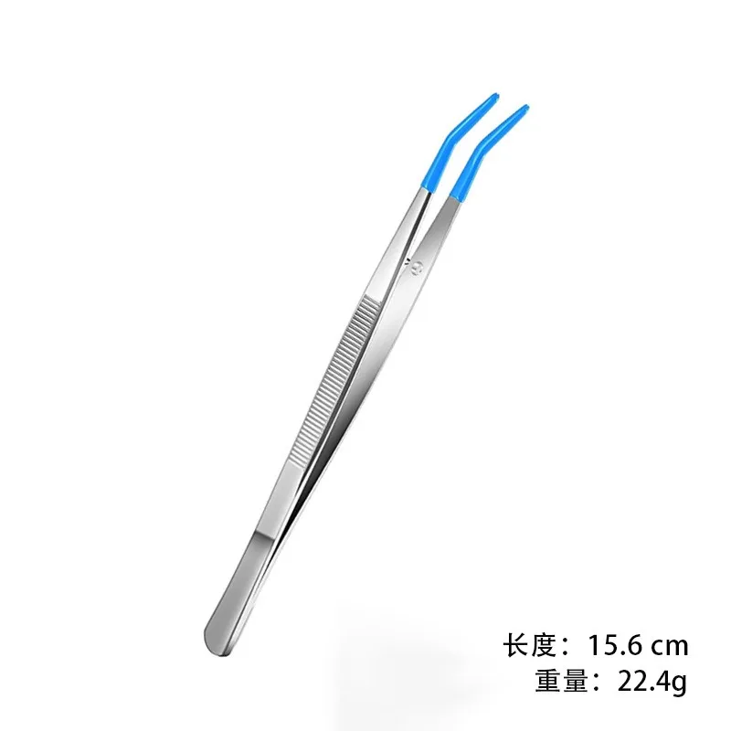 Pinzette mit Gummispitzen, Pinzette aus Gummi, PVC, silikonbeschichtet, nicht beschädigend, Pinzette mit flacher Spitze, Pinzette mit gebogener Spitze – Detail 12