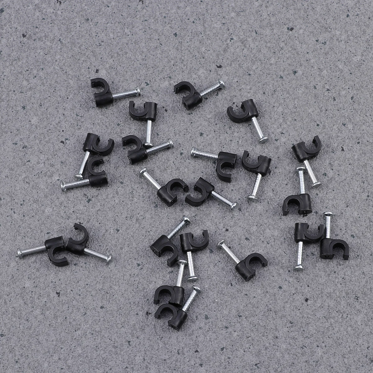 

100pcs 4mm Plastic Cable Clip Wire Cord Fastener Telephone Line Tie Fixer Organizer Wall Clamp (Black)