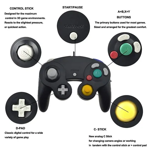 Gamecube 컨트롤러 용 USB 유선 핸드 헬드 조이스틱 호환 Nintend For NGC GC Controle For MAC 컴퓨터 PC 게임 패드 3