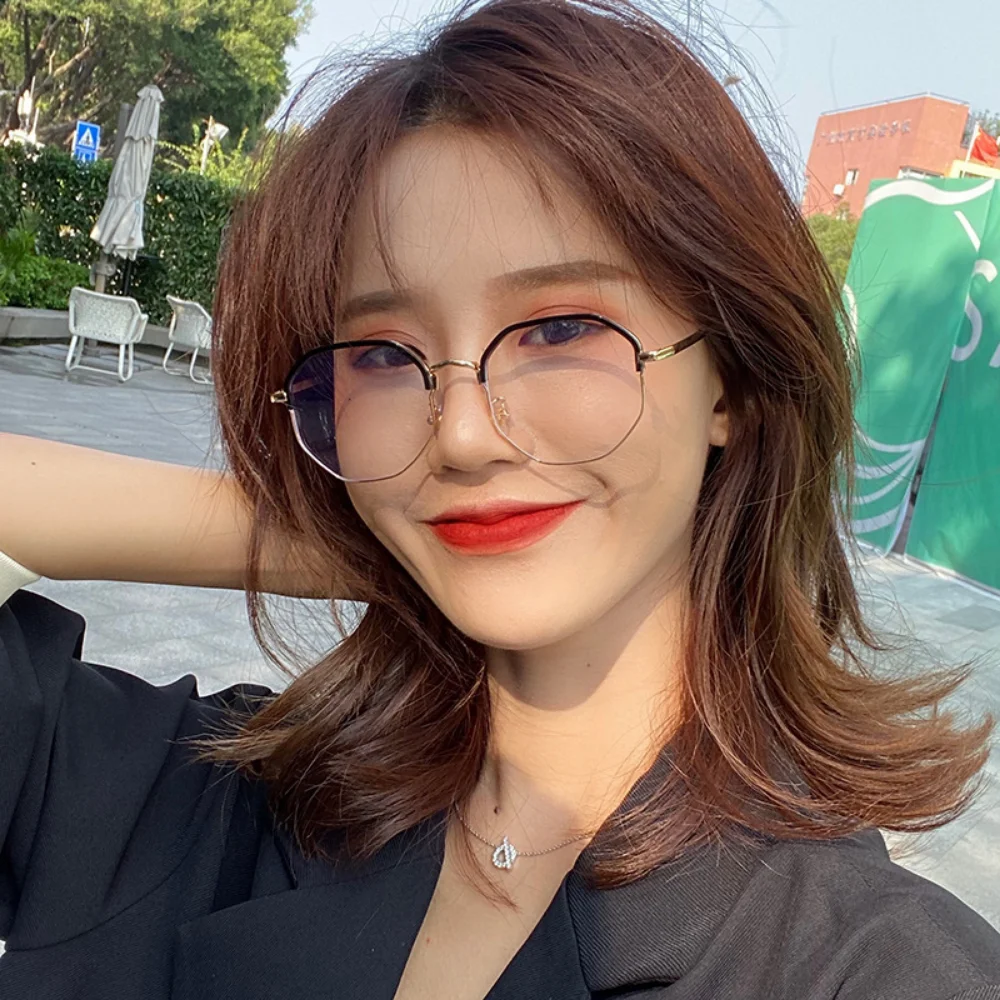 2021 New Anti-blue Myopia Glasses Women&Men Big Oversized Glasses Frame Nearsighted Prescription Glasses -1.0,-1.5,-2.0 To -6.0 5