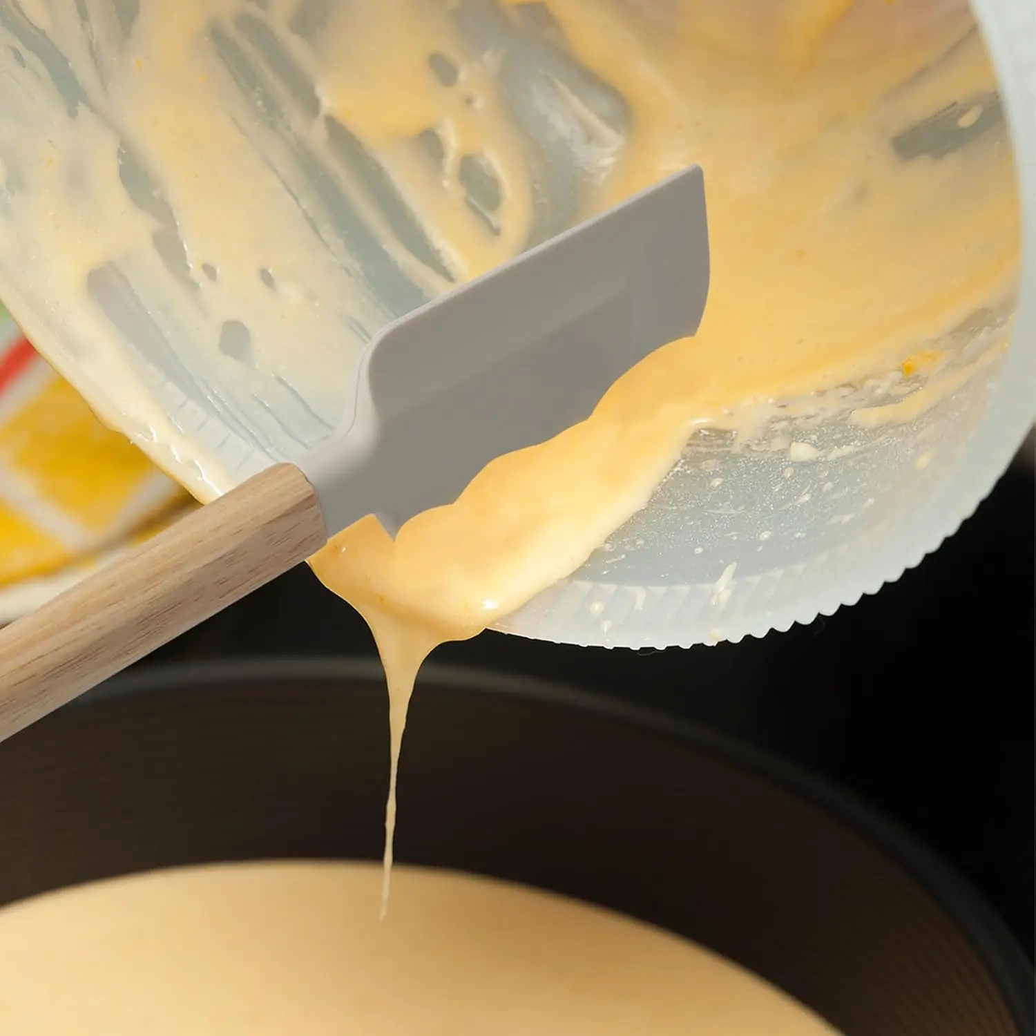 Premium Silicone Scraper Spatula Set with Wood Handles – Heat Resistant, Non-Stick Cooking & Baking Utensils