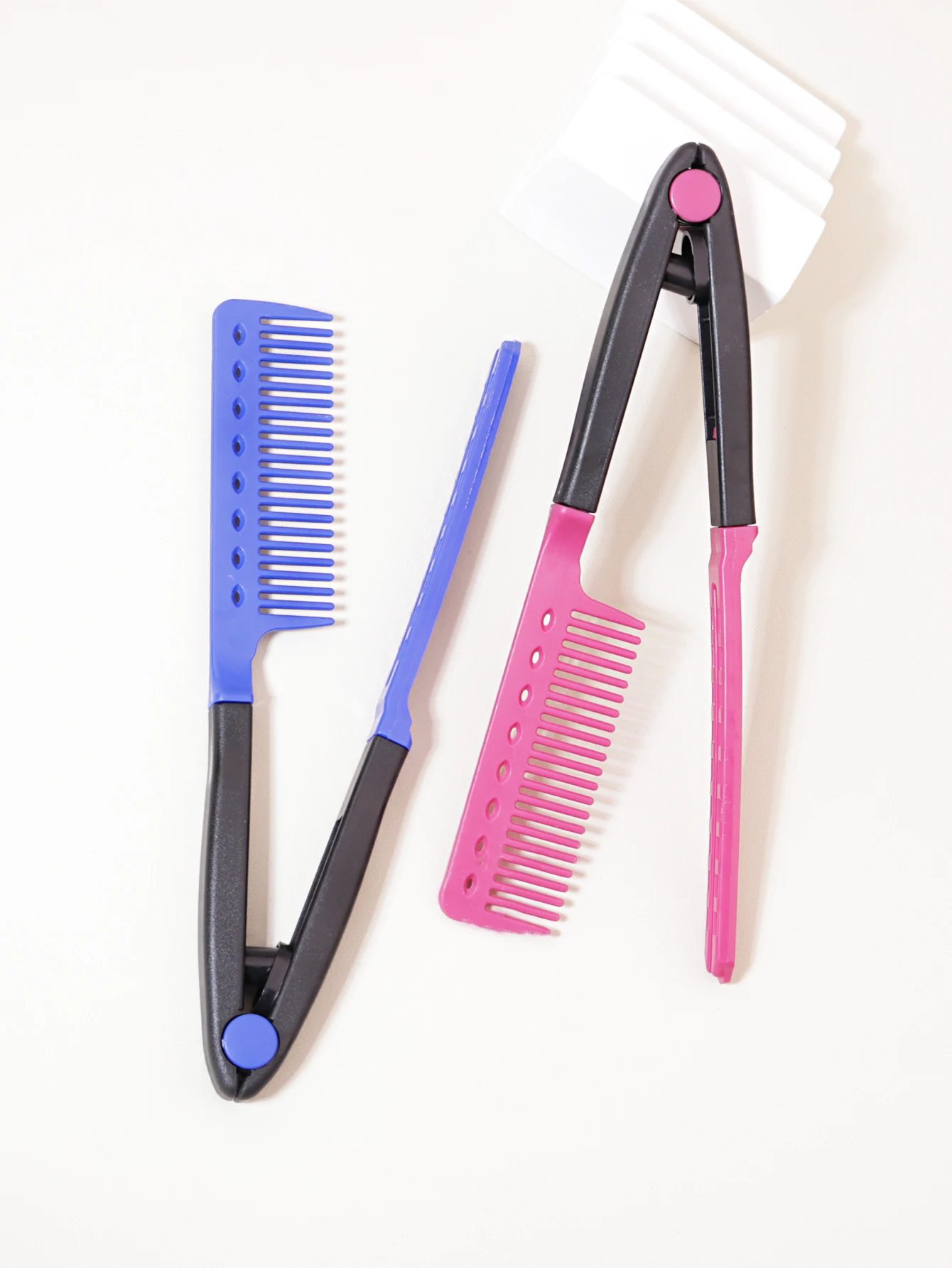 V shaped Folding Straight Comb Flat Comb Hair Clip Tool Barber Accessories Hair Special for real hair wigs 1piece