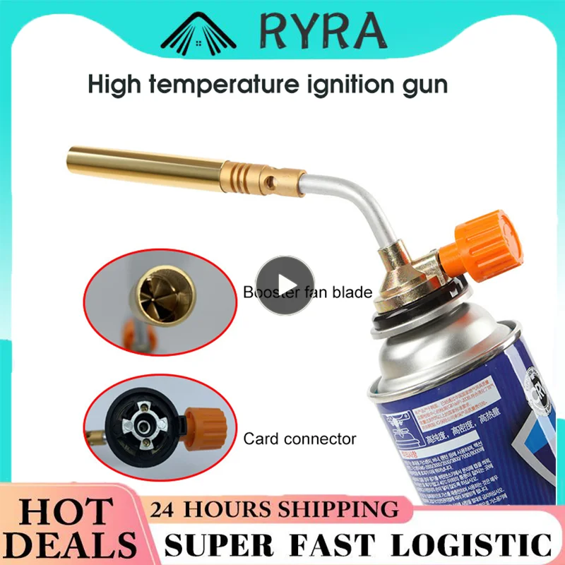 Butane Burner Welding Gas Torch Flame Gun Brazing Flamethrower Outdoor Camping BBQ Portable Soldering Heat Gun Welding Equipment 30 liquefied welding gas torch fire gun welding weed burner welding accessories for brazing tool outdoor picnic bbq