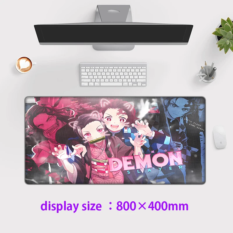 

Demon Slayer cute Customized HD Printing Gaming Mousepad Computer Lock Edge Natural Rubber E-sports Desk Pad Large Mouse Pad