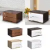 Wood Desktop Storage Box with Lock 2 Tier for Counter Workspace Countertop 3
