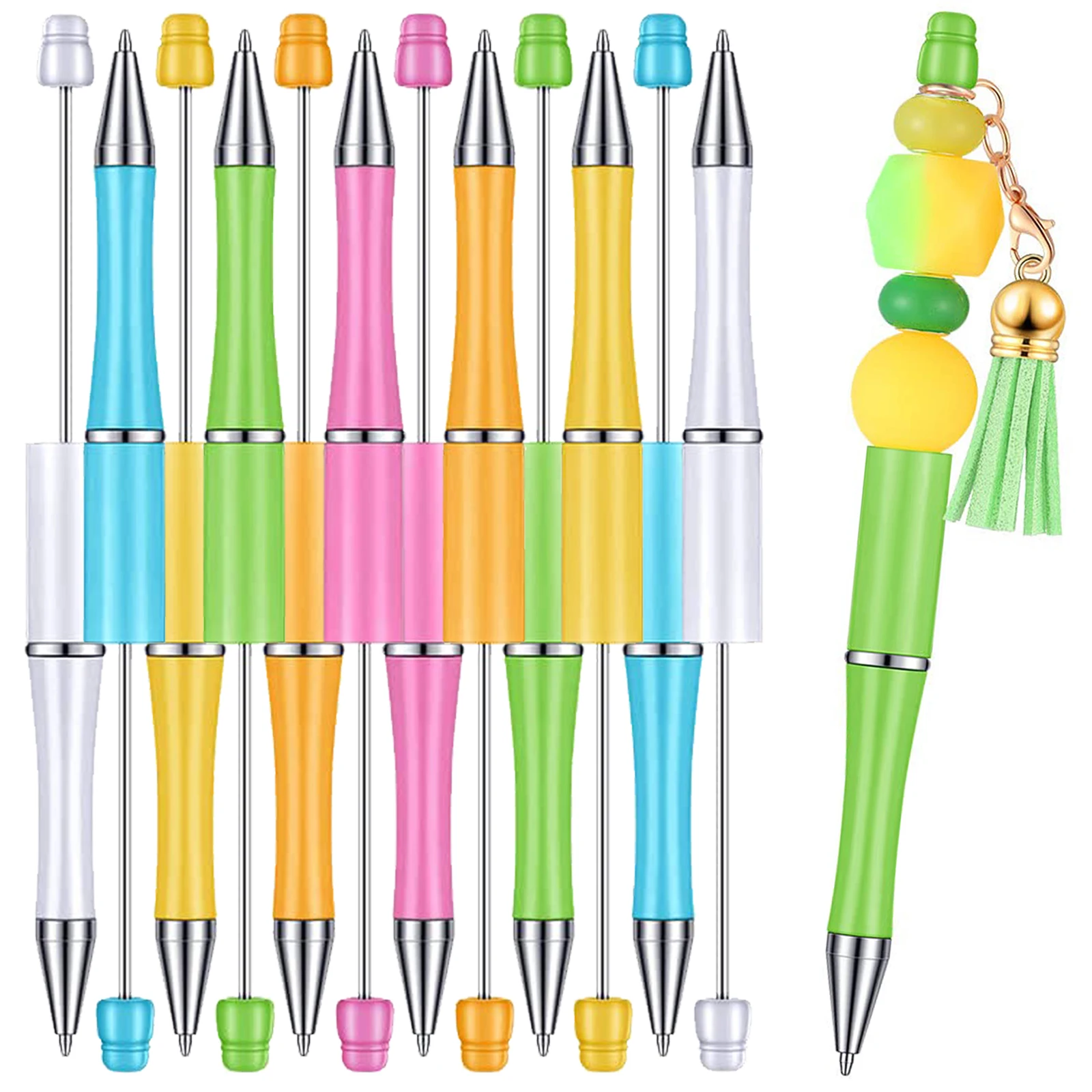 

24Pcs Beaded Ballpoint Pen Ballpoint DIY Pens Manufacturers Beaded Plastic Beadable Pens Wholesale Student Gift