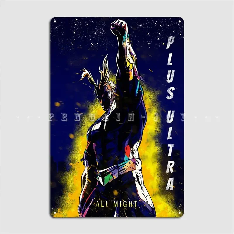 All Might Plus 울트라 포스터 금속 플라크 시네마 거실 디자인 주방 플..