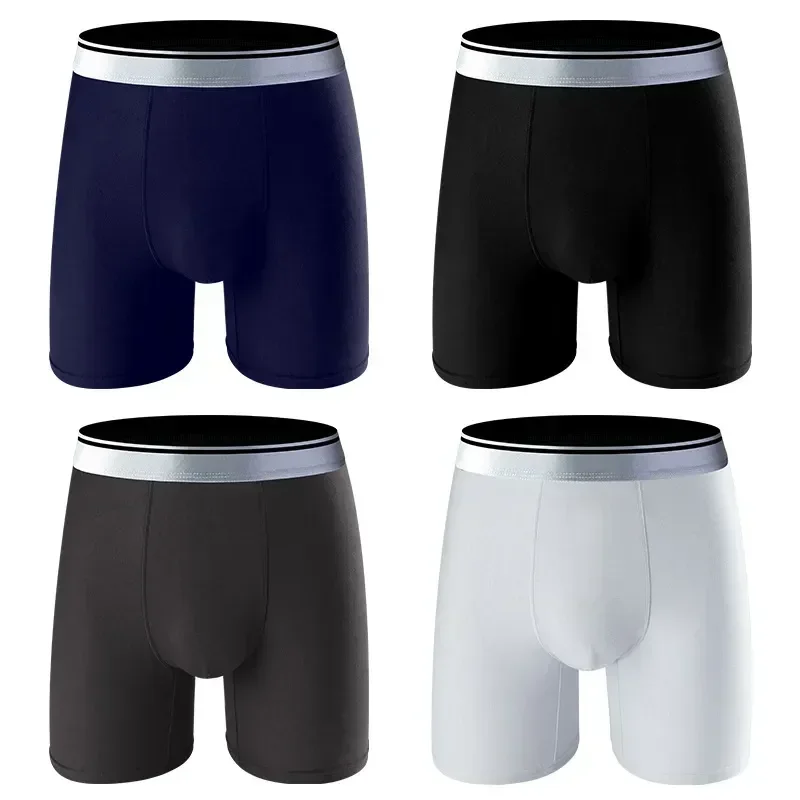 

Long Boxer Breathable Size Modal Underwear Man Leg Crotch Shorts Large Sports Panties Men's Seamless Cotton Fitness Underpants