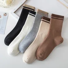 

3 Pairs/lot Solid color Women Cotton Socks Retro Middle Tube Socks Autumn & Winter Male Socks Girl Fashion Stockings Socks