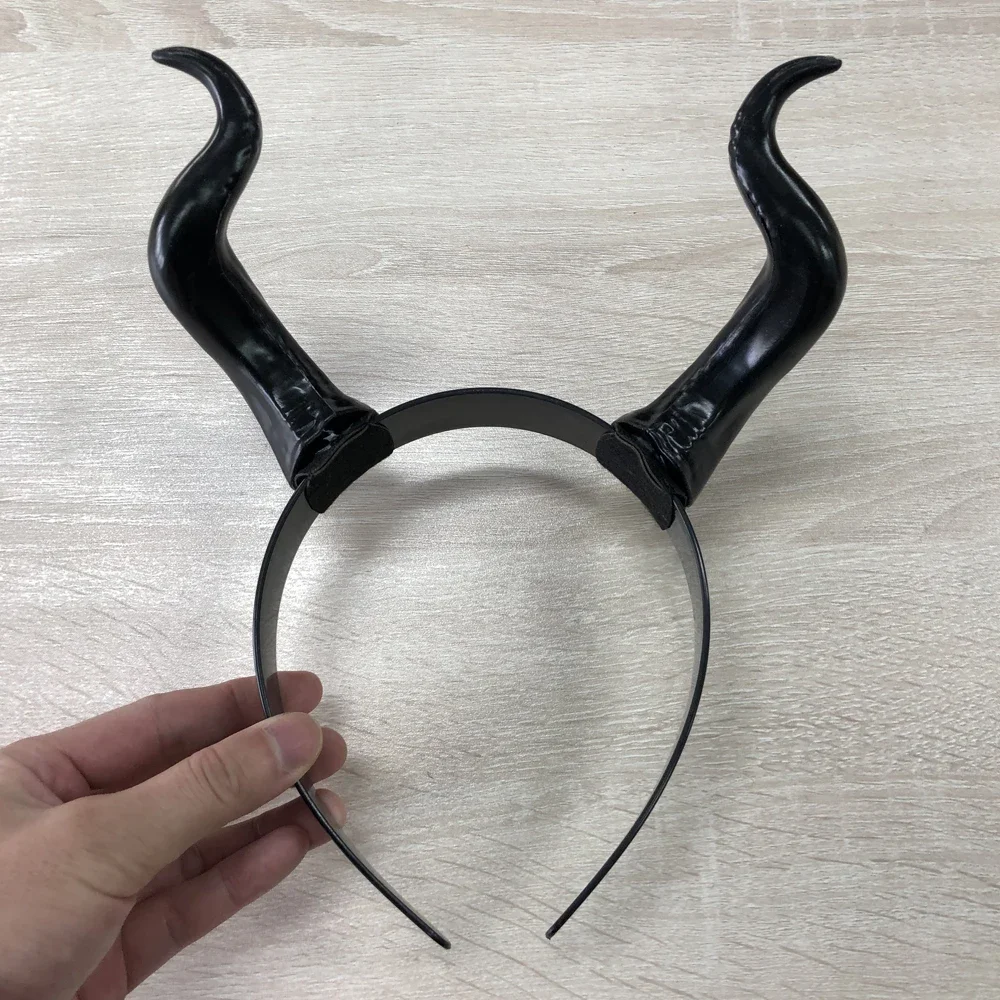Cosplay headpiece women black demon horns for Christmas Halloween party costume headband