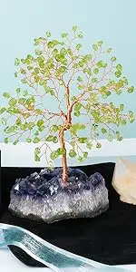 green peridot crystal tree
