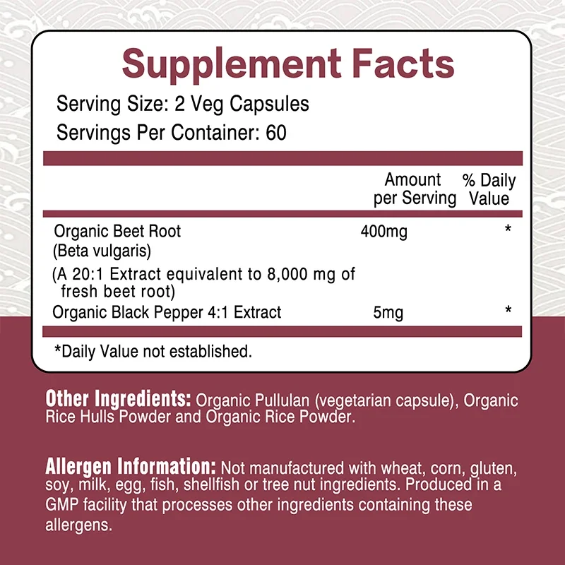 Beet Root Capsules Supports Blood Pressure Athletic Performance Digestive Immune System