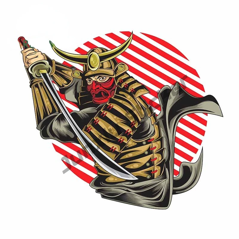 

Samurai with Mask Katana Sword Cartoon Car Stickers Laptop Bumper Truck Yacht Motorcycle Waterproof Decal Decoration KK13x11cm