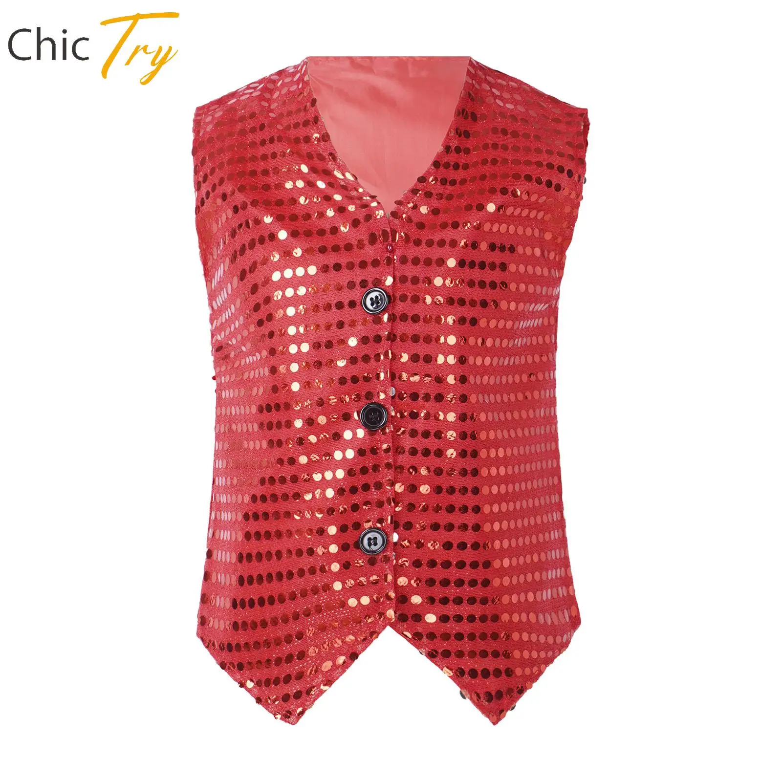 

Детский жилет с блестками для девочек и мальчиков, топы для джазовых танцев в стиле хип-хоп, Стильный блестящий жилет без рукавов, танцевальные костюмы для выступлений