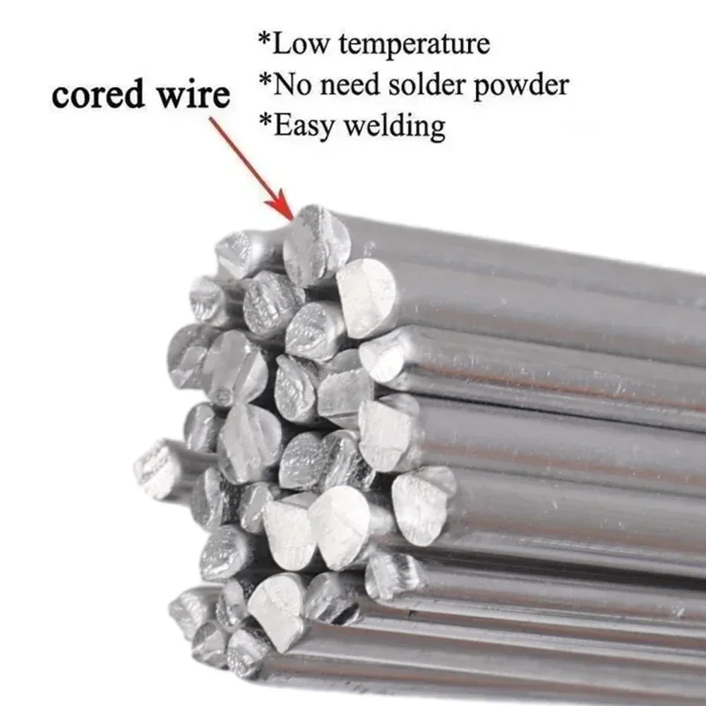 Welding Rods 100/10Pcs Low Temperature Easy Melt Aluminum Universal Silver Cored Wire No Need Solder Powder