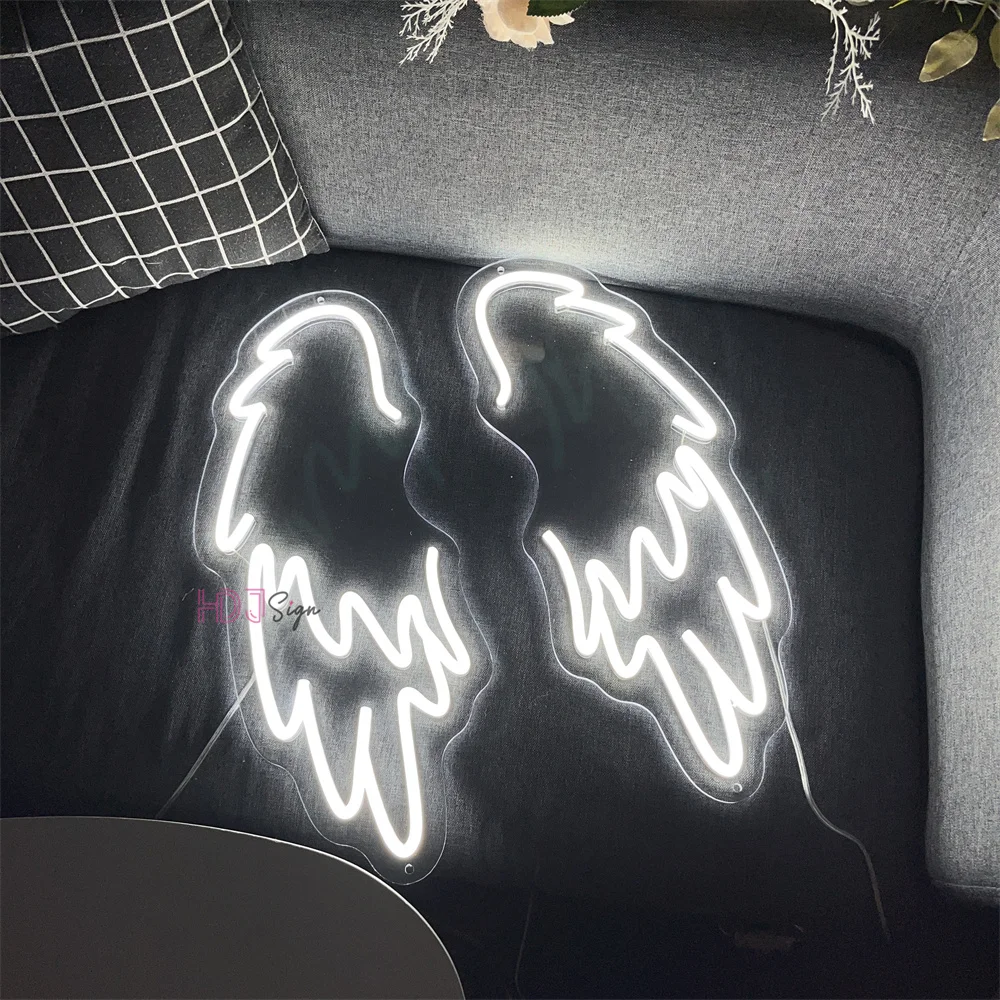 LED 천사 날개 네온 사인, 맞춤형 한 쌍의 날개, LED 네온 조명 사인, 벽 장식, 웨딩 파티 바, 맞춤형 네온 램프, 소녀 선물