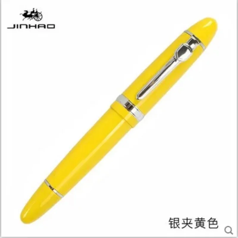 1pcs/lot Jinhao 159 Roller Ball Pen Brand Yellow Pens Silver Clip Material Escolar metal Pen Caneta School Supplies