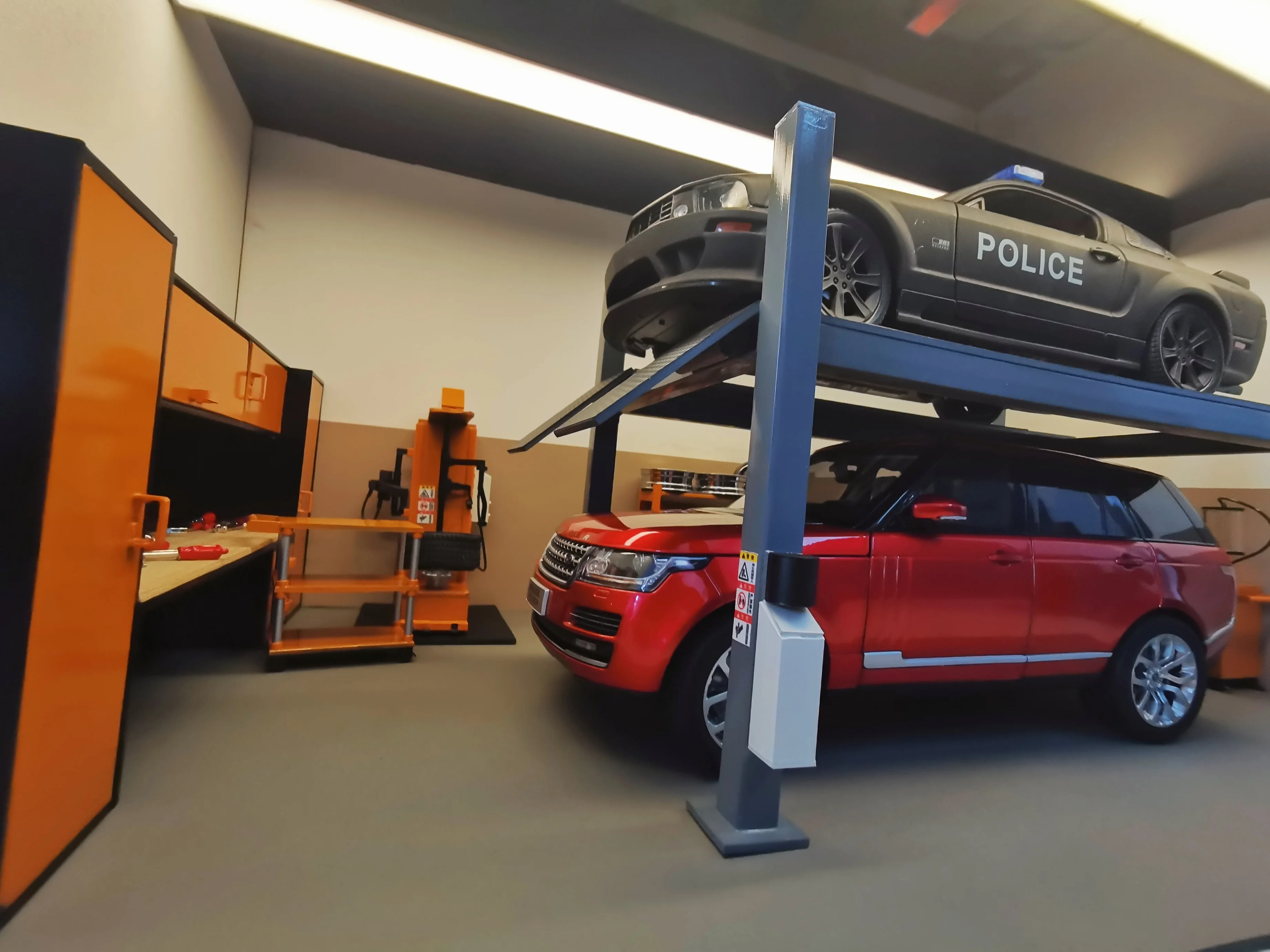 Luxury Grey Handmade Model Car Diorama Lift 1:64 1:43 1:24 1:18 Double Single Deck Garage Scene Static Stand 5
