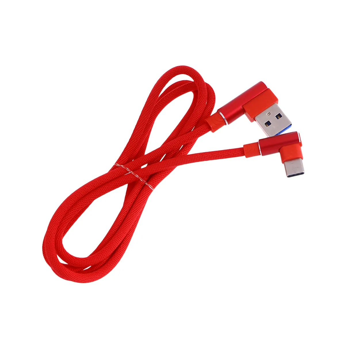 1M 직각 USB Type-C 케이블 나일론 편조 고속 충전 데이터 동기화 충전기 코드 P20 10 Galaxy S9 Note용