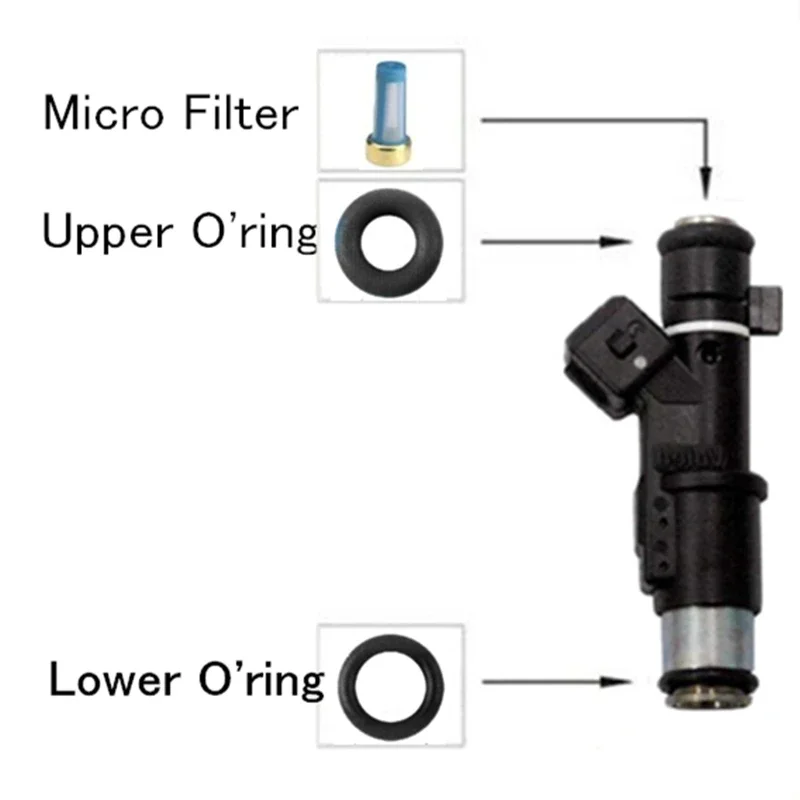 Fuel injector repair kits 4sets For Peugeot 206 307 406 407 607 806 807 Expert 2.0/16V 1984E2 (AY-RK800)