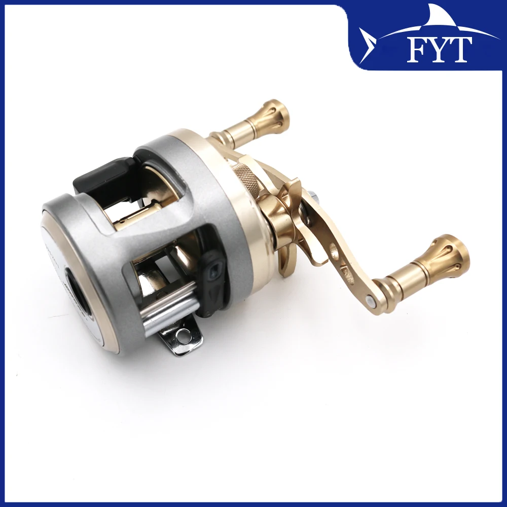 鯉釣り用の完全な金属ドラムリール,10bb,ゴールドウルフ,jh201