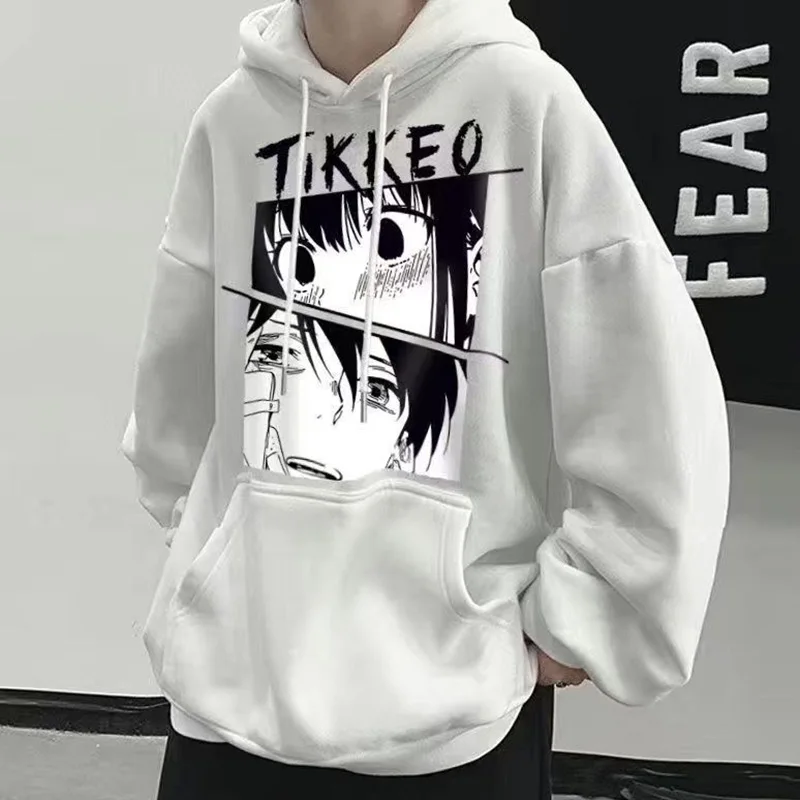 Fashion Hooded Pockets Printed Loose Casual Hoodies Men's Clothing 2023 Autumn New Oversized Korean Tops All-match Sweatshirts