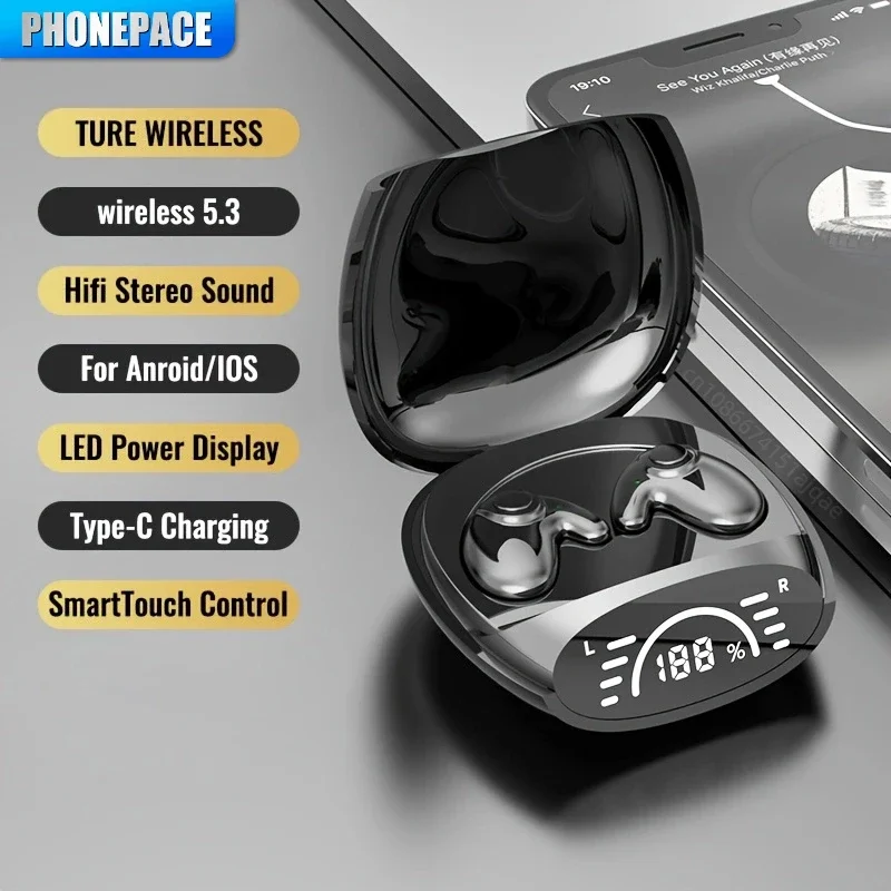 HOMEFISH Wireless Earbuds Noise Cancelling Bluetooth 5.3 for Android iOS