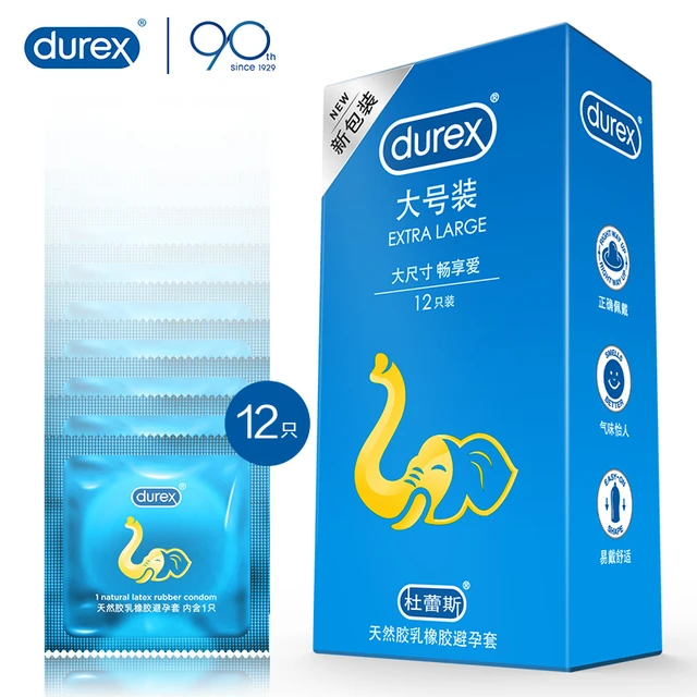  Durex XXL Extra Large Lubricated Condoms, 12 Count