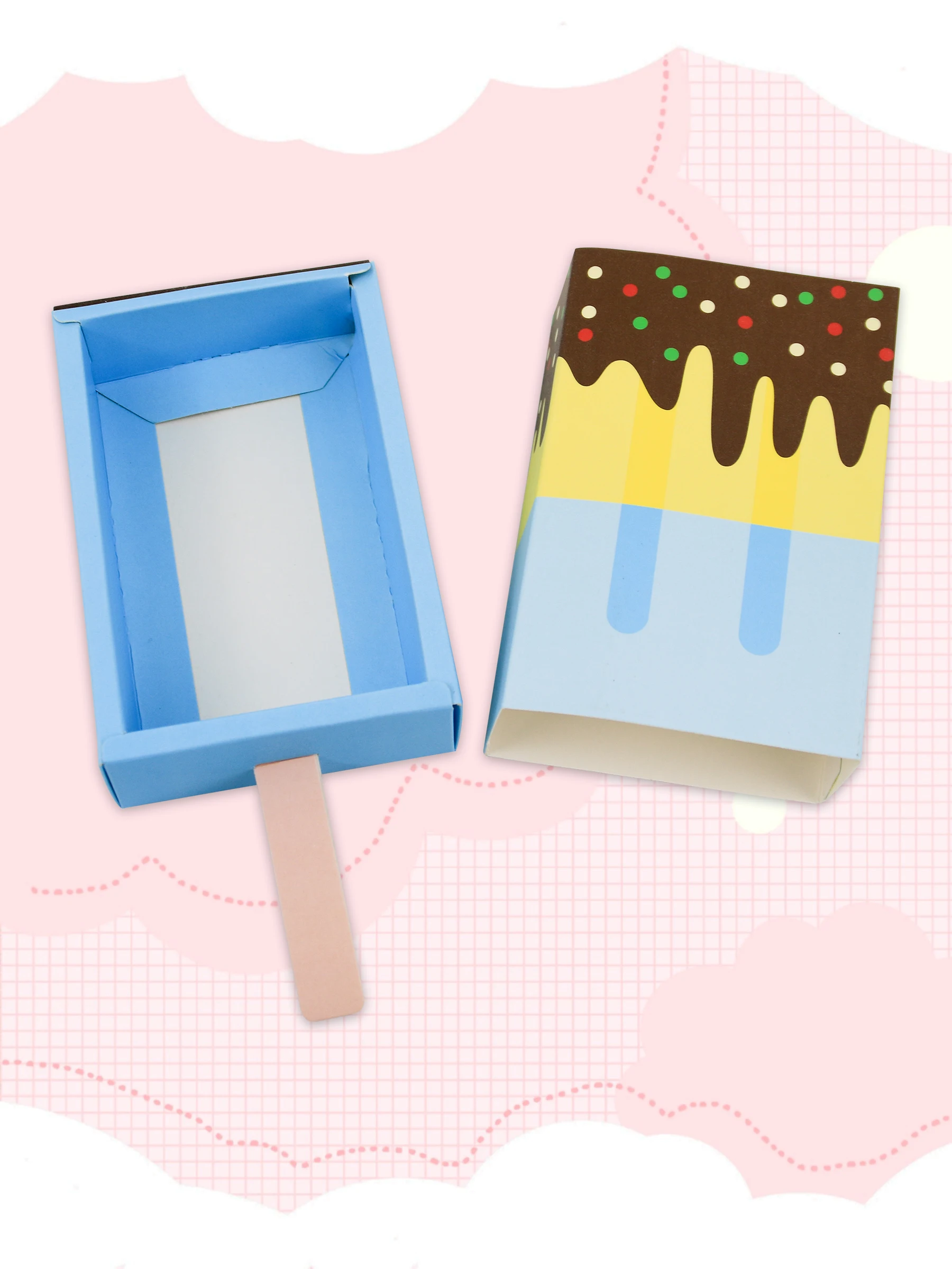 10 Stück Eiscreme-Verpackungsboxen, Süßigkeitenbox, Geschenkbox – Detail 2