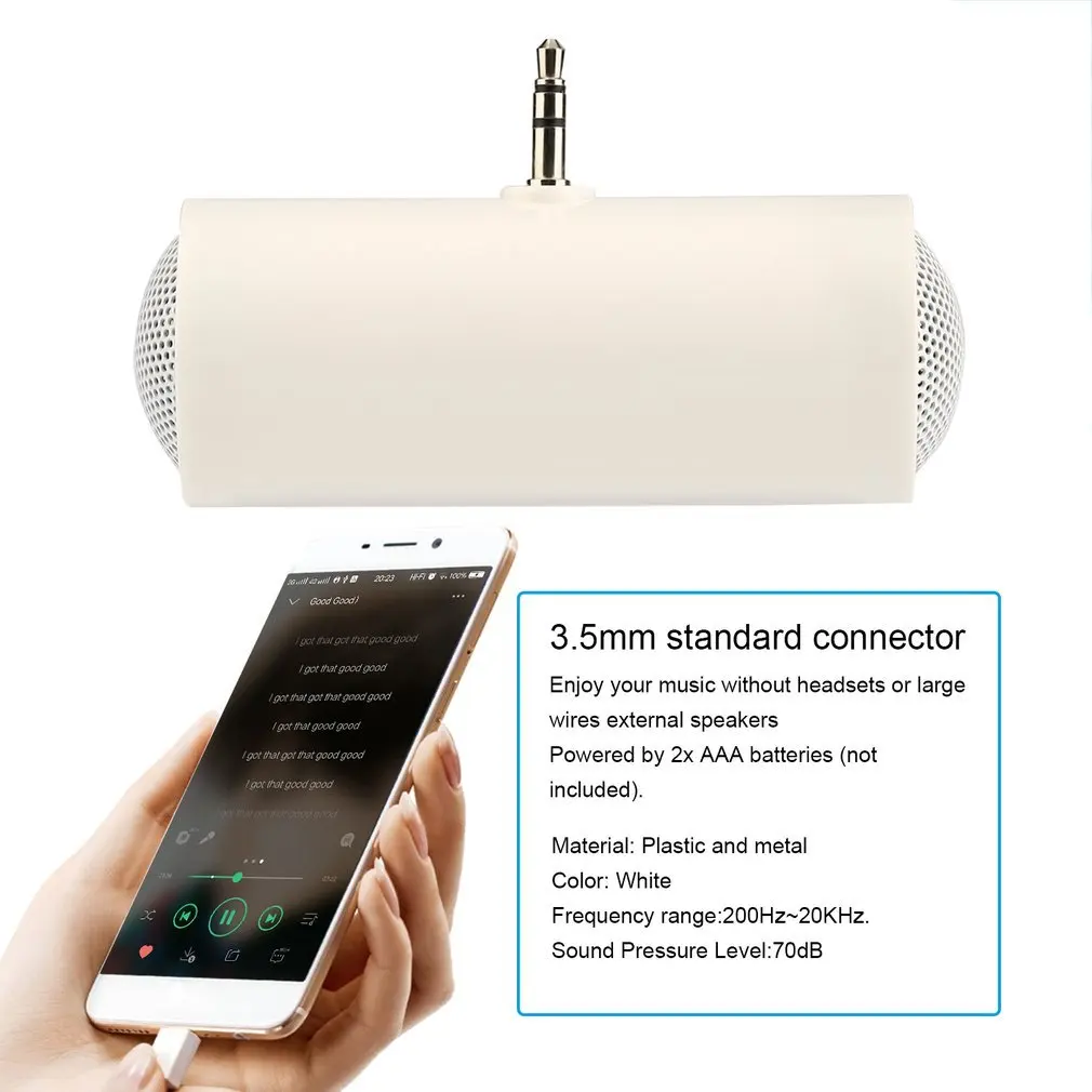 Altoparlante Stereo Lettore Musicale Amplificatore Altoparlante Per Telefono Cellulare Intelligente Iphone Ipod, Mp3 Con Connettore Da 3.5Mm Riproduzi
