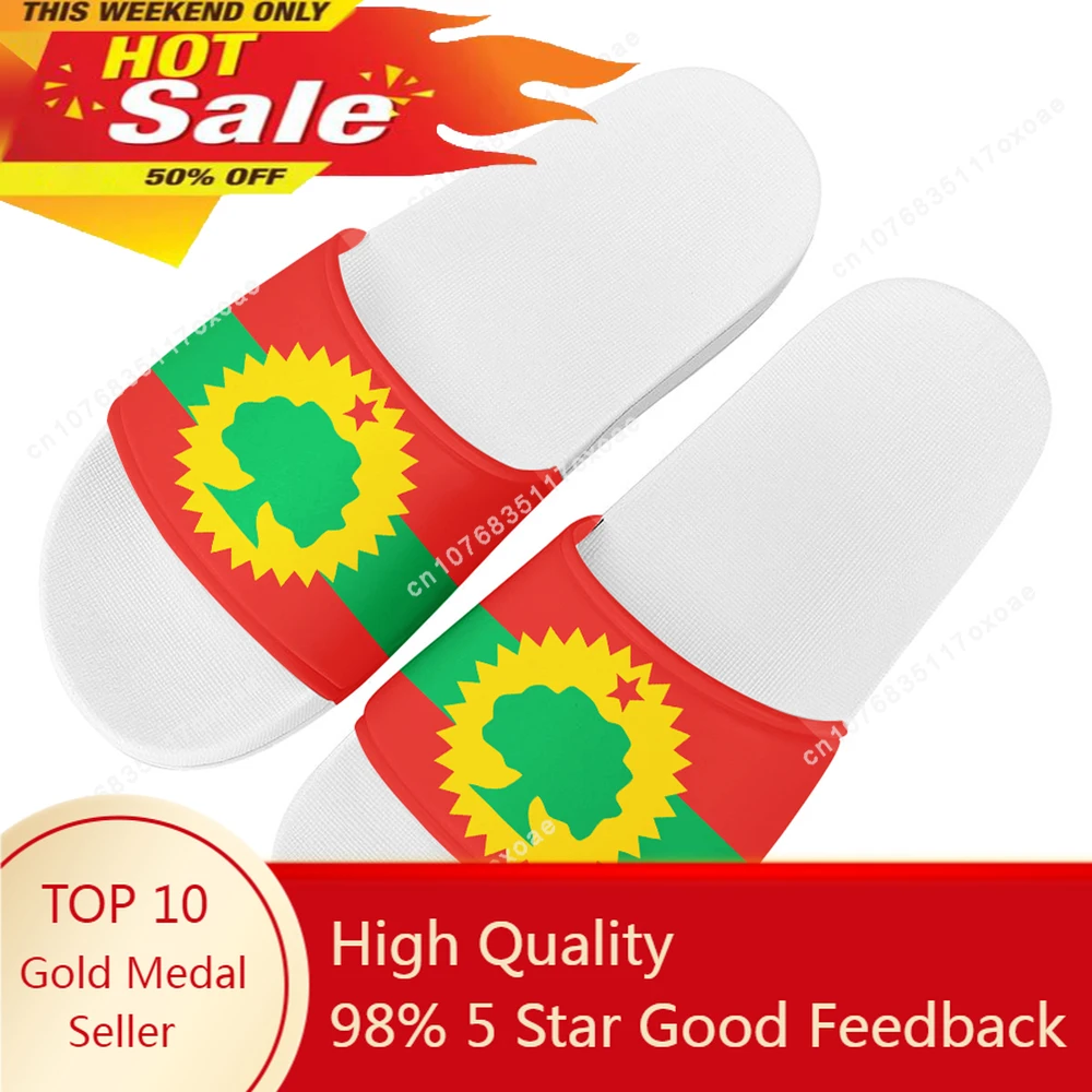 Doginthehole Funny Flag Of The Oromo People Oromoo Print Couple Home Slippers Summer Beach Flip Flop House Indoor Slides Unisex