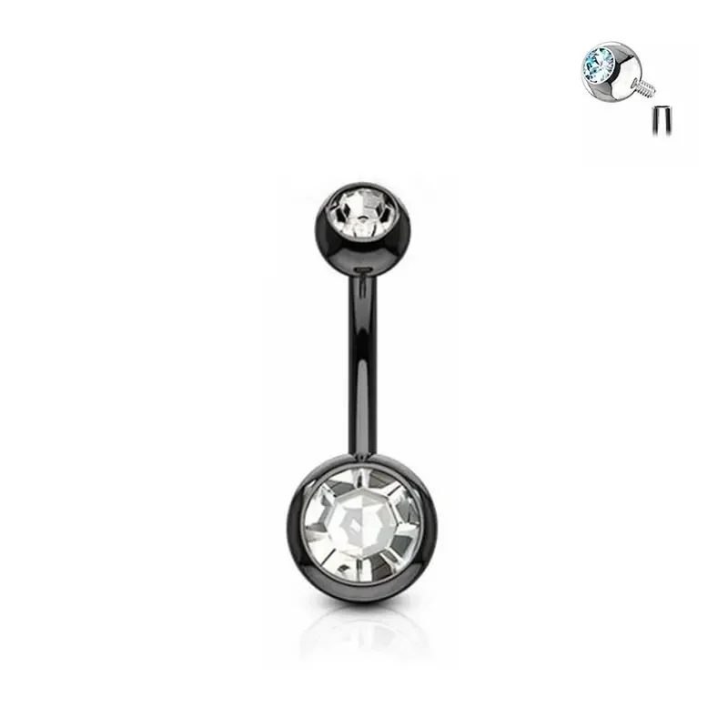 Anneau De Nombril En Titane G23 Stérile - 14G (1,6 Mm), Barre Droite 14 Mm - Piercing Stérilisé à L'oxyde D'éthylène, Pour Premier Piercing - WARRIOR - 3