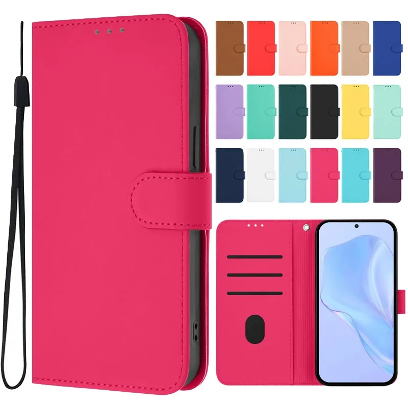 Premium Wallet Flip Cover Phone Case with Magnetic Buckle and Lanyard