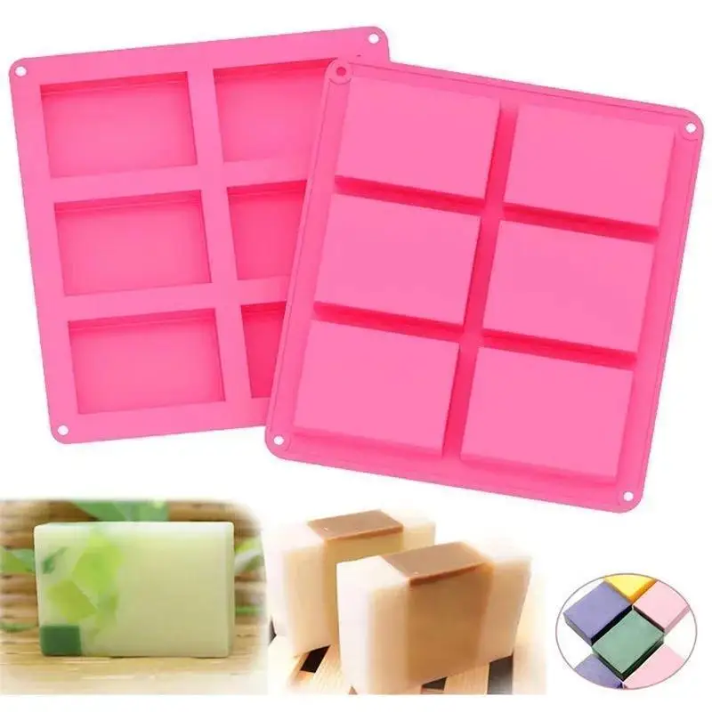 New DIY Cake Decoration Handmade Mold Handmade Rectangular Soap Silicone Cake Mold Cold Soap Mold Making Soap Supplies