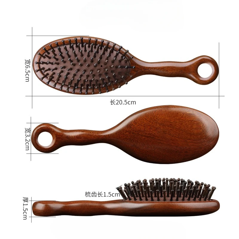 Description Picture 4 of itemNatural Sandalwood Comb Scalp Massage Relax Airbag Brush Head Blood Circulation Smooth Hair Anti Static Wooden Massage