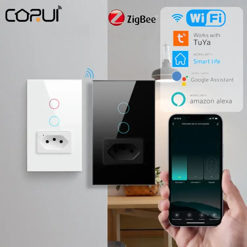

Смарт-выключатель и розетка CORUI с поддержкой Wi-Fi и голосового помощника