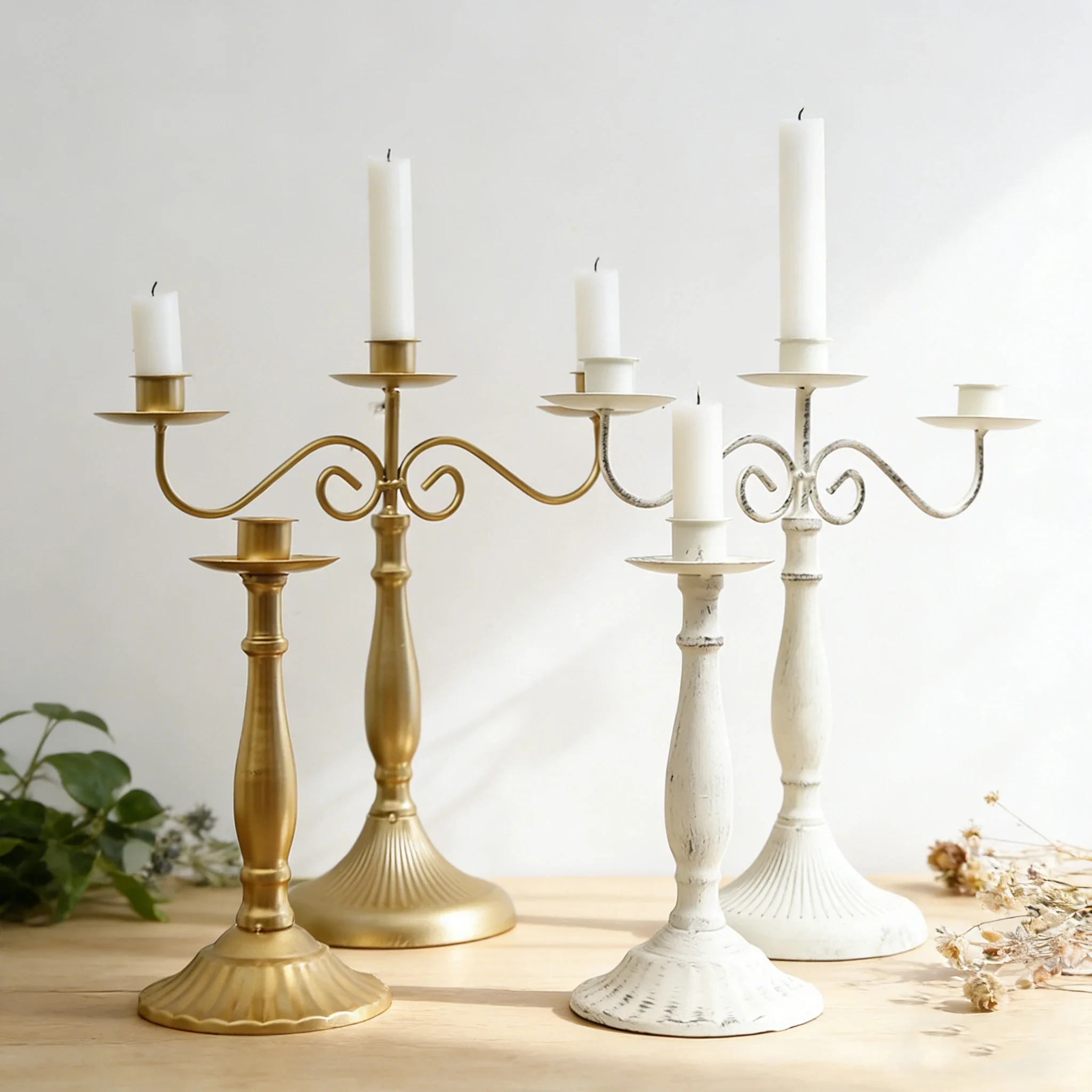 Vintage Candelabra Candle Holder for New Year and Home Decoration taper candle holder centerpiece