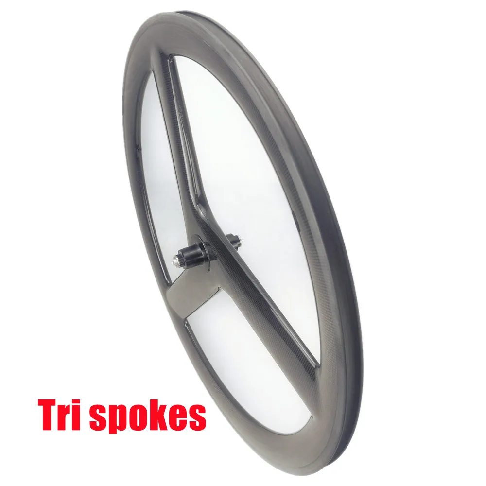 

V Brake Edge 3K Glossy Road Bike Wheel Rim 700c Tri Spokes Road Bike Wheel 23MM Width 50MM Depth