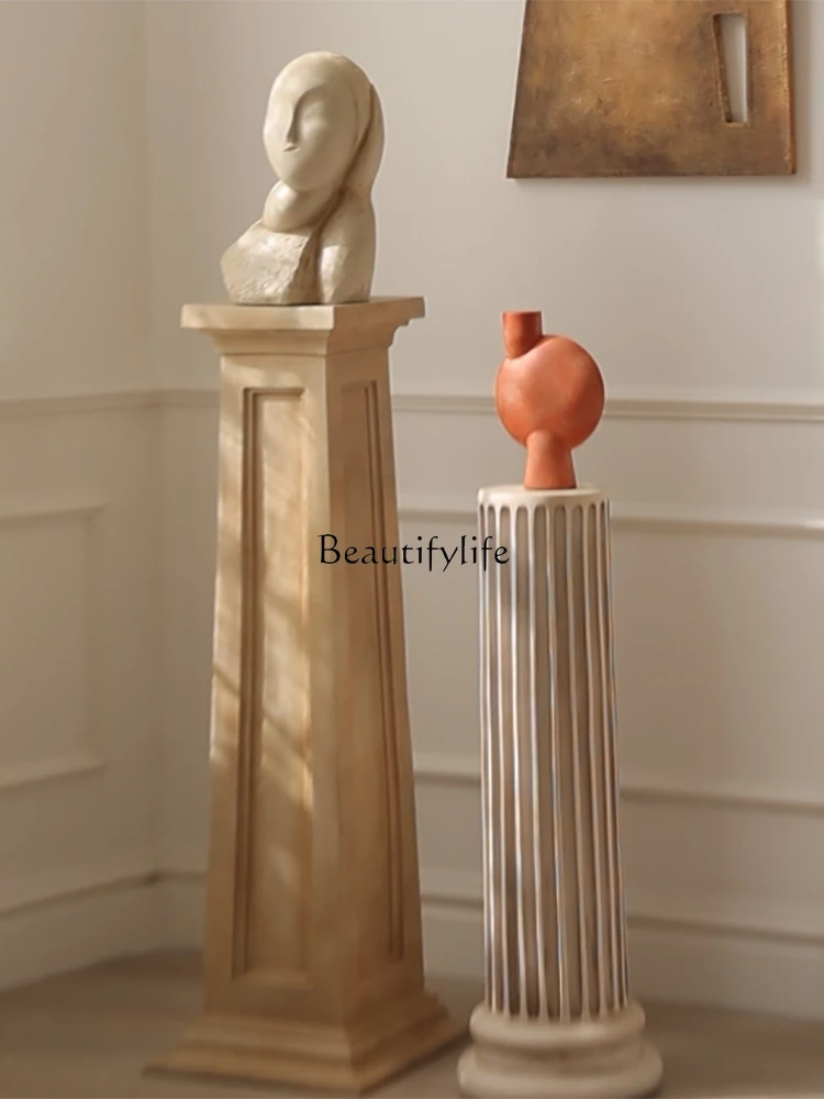 

French Style Chinese Style Living Room European Style Roman Column Decorative Sculpture Table Floor Ornaments