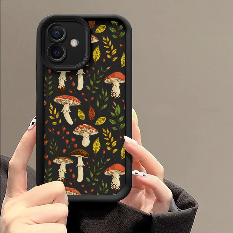 Cartoon Colorful Mushroom Pattern Soft Silicone Phone Case