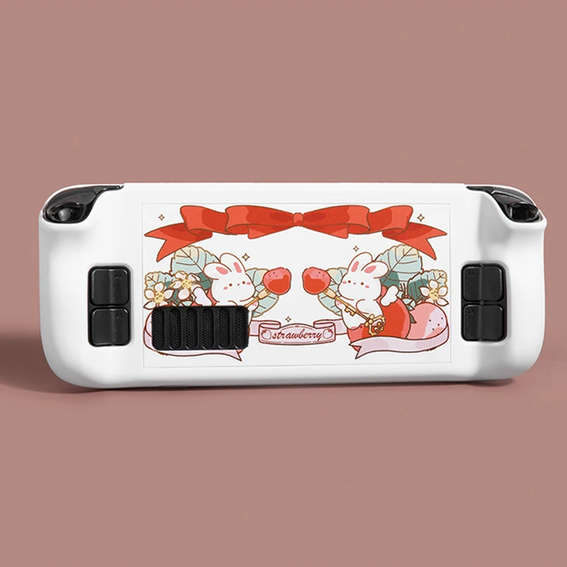 For Steam Deck Case Kawaii Strawberry Bunny Hard PC Cover