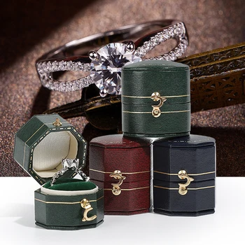 1X Vintage Portable Mini Ring Box Exquisite Fashion High-end Jewelry Shooting Props Light Luxury Jewelry Box Engagement Ring Box